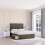 (Small Single, Light Grey) Manhattan Naples Divan Bed Base ,2 Drawers & 26" Struts Headboard 1