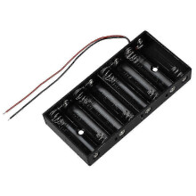 (As show, One size) New Plastic 8 X 1.5v Aa 2a Cell Battery Holder Storage Box Standard 12v Case With Lead Wire