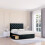 (Single, Black) Mayfair Naples Divan Bed Base ,2 Drawers & 26" Struts Headboard 1