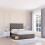 (Single, Grey) Mayfair Naples Divan Bed Base ,2 Drawers & 26" Struts Headboard 1