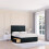 (Small Single, Black) Texas Naples Divan Bed Base ,2 Drawers & 26" Struts Headboard 1