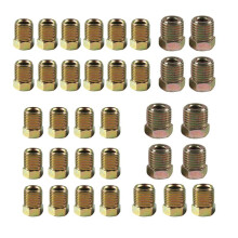 35Pcs Generic Brake Line Fittings Kit Carbon Steel for 1/4" 16 Fittings