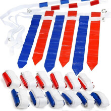 (As show, One size) 12 Player 3 Flag Football Set - 12 Belts with 36 Flags [ 18 RED & 18 Blue Flags ]