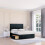 (Double, Black) Kansas Naples Divan Bed Base ,2 Drawers & 26" Struts Headboard 1