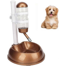 (As show, One size) Dog Water Bowl Dispenser, Pet Standing Water Dispenser Bowl with Detachable Pole, Height Adjustable Multifunction Dog Automatic Water Food Feeder Pet
