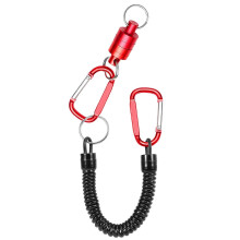 (Red, One size) Fly Fishing Magnetic Net Release Holder Fishing Lanyard Magnetic Keeper Magnet Clip Landing Net Connector