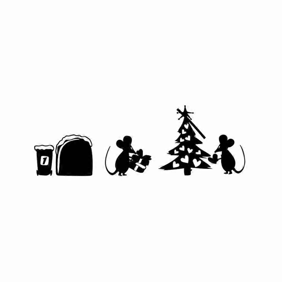 (As show, One size) Christmas Cute Animal Pvc Wall Sticker Cute Mouse Holes Wall Decals