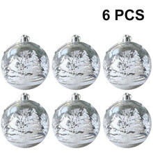 (As show, One size) 6 Pieces Diy Hanging Clear Balls Fillable Ornaments Ball Fit For Christmas Wedding Party Birthday Decorations - 60Mm