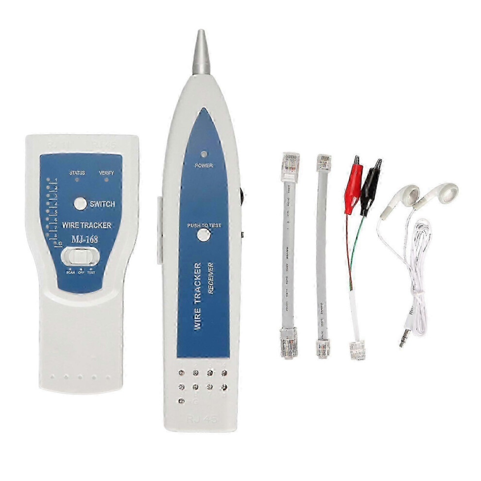 (As Show, One Size) Wire Tester Rj45 Rj11 Cable Tracer Line Finder Multifunction Wire Tracer With Earphone For Cable Collation Telephone Line Test 4632480870475