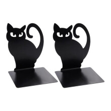 (12x11x15cm, Style A) 2Pcs Cat Bookends Nonskid Cartoon Book Holders for Shelves Table Living Room Style A