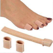 (As show, One size) One Side Gel Protector - Half Lined Gel Tube Toe/Finger Bandage - Pain Relief from Blisters, Corns, Calluses - 2x Tube 20cm - 15mm Diameter