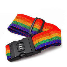 (As show, One size) Luggage Straps,Packing Belt Suitcase Straps on Your Flight Trip with Coded Lock2Pieces-Colourful