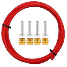 (As show, One size) BH90 Bike Brake Hose Mountain Hydraulic Disc Brake Tube 2.5M Connector Insert Olive Set,Red