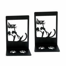 (12x11x15cm, Style C) 2Pcs Cat Bookends Nonskid Cartoon Book Holders for Shelves Table Living Room Style A
