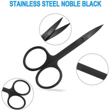 (As show, One size) Eyebrow Razor, Scissors, Tweezers 4 in 1 Eyebrow Kit, Eyebrow Trimmers Set, Nose Hair Removal Scissors.
