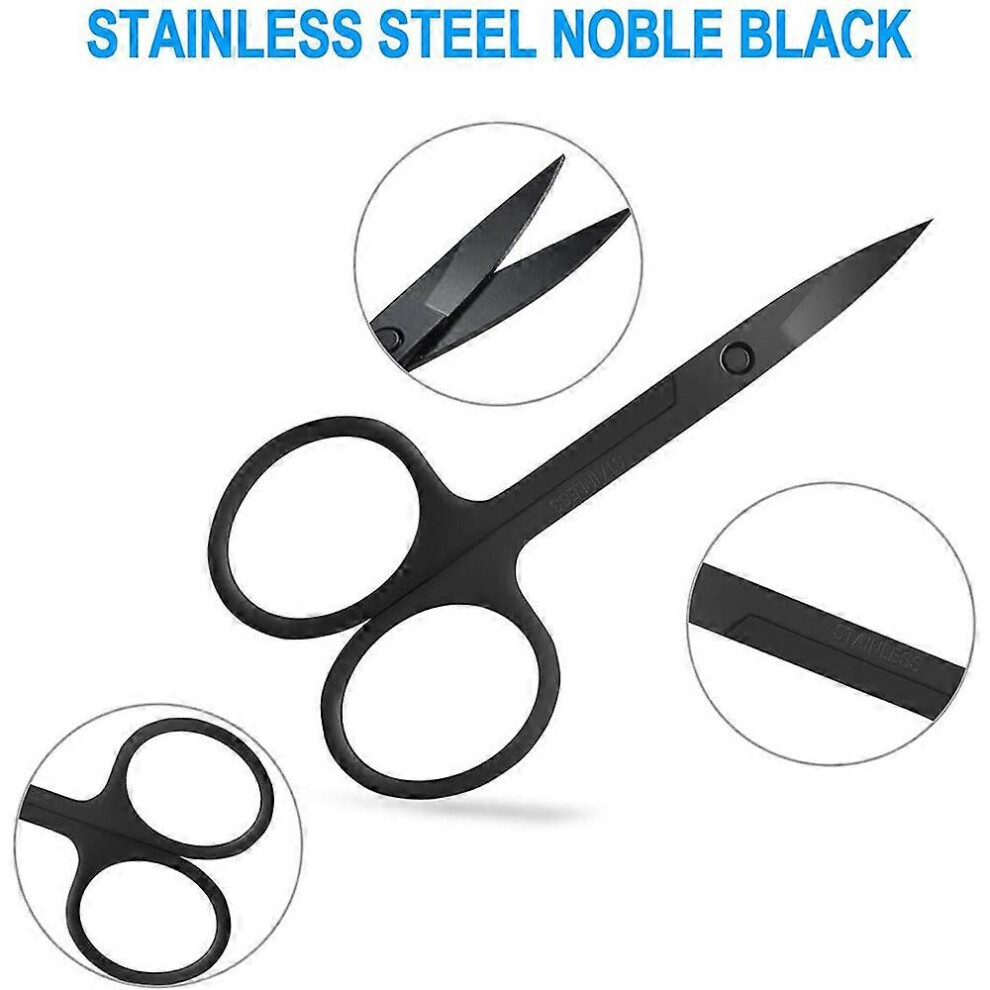 (As show, One size) Eyebrow Razor, Scissors, Tweezers 4 in 1 Eyebrow Kit, Eyebrow Trimmers Set, Nose Hair Removal Scissors.