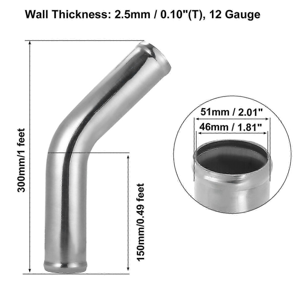(As Show, One Size) 45 Degree Intercooler Pipe 63Mm 70Mm 76Mm Od 300Mm 500Mm Long Aluminum Alloy Tube Intercooler Pipe Air Intake Tube 4631898294460