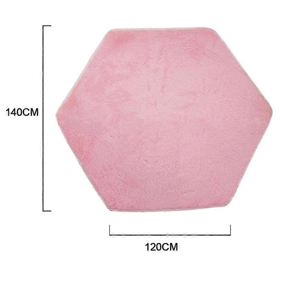 (As show, One size) Ultra Soft Rug for Nursery Children Room Baby Room Home Decor Dormitory Hexagon Carpet for Playhouse Princess Tent Kids Play Castl