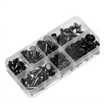 (As show, One size) 90Sets Chicago Screws Kit,6 Sizes Screw Rivets Metal Chicago Binding Screws for DIY Repair Leather