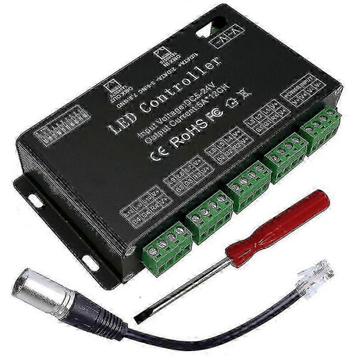 (As show, One size) 12 Channel Decoder RGB LED Controller 60A PWM DMX512 Dimmer Driver for RGB and LED Module Light DC1