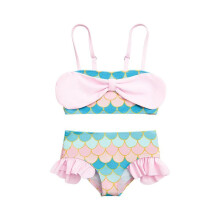 (As Described, 100cm) Two Piece Girl Swimsuit Bikini for Water Parks Bathing Water Activities 90cm