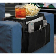 (As show, One size) 6 Pockets TV Remote Control Organizer, Home Sofa Console Folding Table Slipcover Drapes Over Arm Caddy Holder Desk Chair Armrest Hanging Storage Bag f