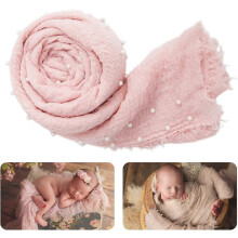 (As show, One size) Baby Photo Props Handmade Pearl Decoration Wrapping Blanket $ Newborn Baby Photography Props Background Handmade