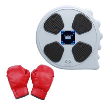 (30.5cmx29.3cm, gray with glove) Music Boxing Machine Music Boxing Pads Sandbag Electronic Boxing Wall Target blue