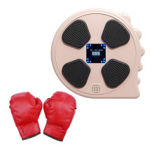 (30.5cmx29.3cm, pink with glove) Music Boxing Machine Music Boxing Pads Sandbag Electronic Boxing Wall Target blue