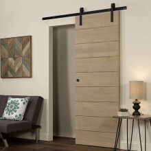 Binari Per Porte Scorrevoli 180CM Binario Della Puleggia Della Porta Ferramenta Per Porte In Acciaio Per Pannelli Piatti, Porte Nero
