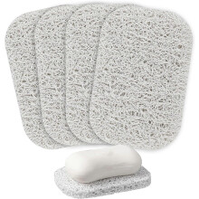 (As show, One size) Soap Holder Pad4PCS White BPA-Free Soap Savers Pads for Soap Dish,Easy to Clean Soap Lifting Pads Suitable for Shower Kitchen Bathroom Bathroom Travel