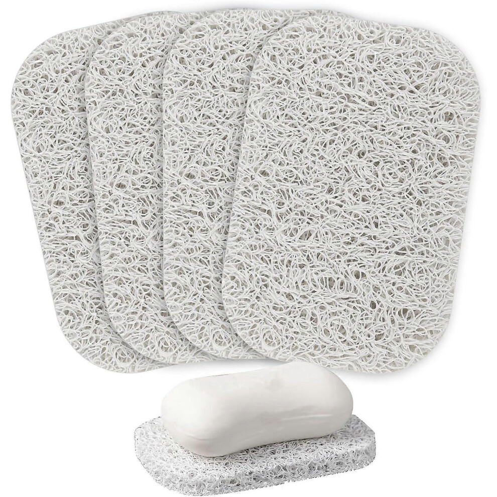 (As show, One size) Soap Holder Pad4PCS White BPA-Free Soap Savers Pads for Soap Dish,Easy to Clean Soap Lifting Pads Suitable for Shower Kitchen Bath-image-OPC-PHKCRYY-NEW