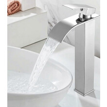 (As show, One size) Bathroom Faucet, Bathroom Faucet, Waterfall Faucet for Bathroom with Beautiful Design, Bathtub Faucet for Cold and Hot Water, Chrome