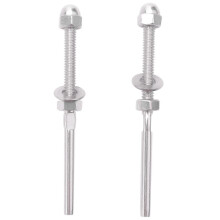 (As show, One size) 50 Pcs Stainless Steel Handrail Railing Cable Tensioner Threaded Stud End Fitting For 1/8 Inch Cabl