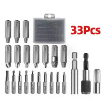 (Extractor 33pcs) 22/33Pcs Screw Extractor Drill Bit Set Magnetic Extension Bit Holder Damaged Screw Removal Tools Broken Head Screw Extractor