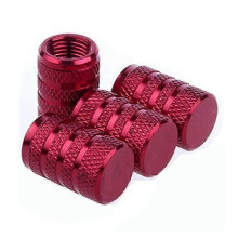 (As show, One size) 4pcs Car Tire Valve Stems Cap Knurling Style Tire Valve Cap Aluminum Tire Wheel Stem Air Valve Cap Car Universal Accessories