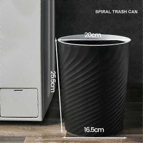 (As show, One size) Plastic Small Trash Can Wastebasket, Garbage Container Basket(black) 2