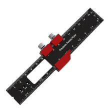 (As show, One size) Woodworking Precision Pocket Ruler Aluminum Alloy Slide Ruler Inch & Metric T-Type Scribing Ruler Square Layout 160mm