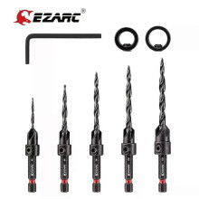 (8PCS) Ezarc 8/5Pcs Countersink Drill Bit Set Tapered Drill Bits Counter Sinker Set 1/4" Hex Shank Pilot Screw Hole Set For Woodworking