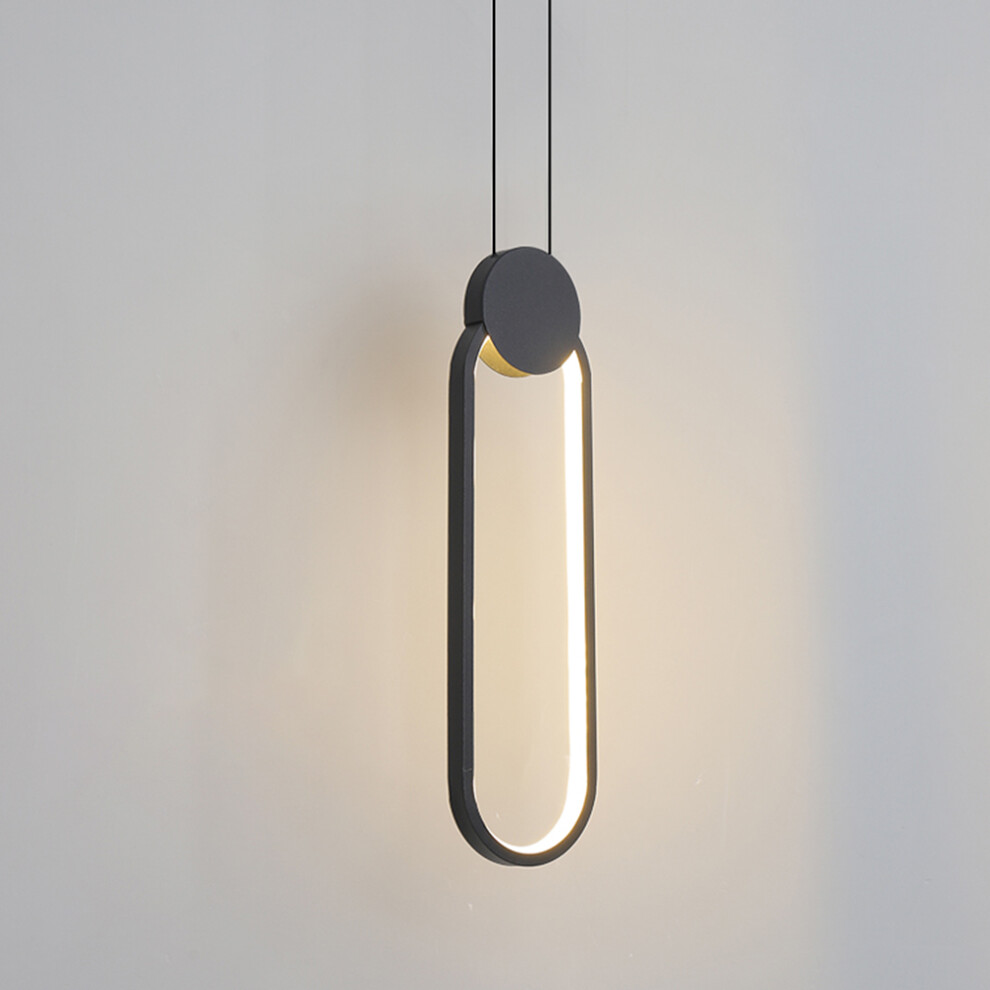 Stoex Creative Nordic Pendant Lamp Stylish Modern Pendant Led Minimalist (Black) Hanging Indoor Hanging Lamp Warm White For Bedroom Cafe Office Light/Black