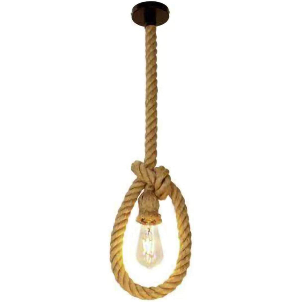 Suspension en Corde de Chanvre Lampe À Suspension Rétro Vintage E27 Lustre Antique Pour Salle À Manger, Bar, Restaurant, Café (2M)