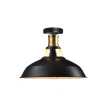 Retro Vintage Deckenleuchte (Schwarz) Metall Eisen Deckenlampe Industriestil Deckenleuchte E27 Für Innenbeleuchtung Café Schlafzimmer Restaurant