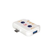 (BC3C White) Cute USB Hub Type C To HDMI USB3.0 PD 60w Charger Multi Splitter Adapter Dock For Smartphones Laptops Computer PC Accessories