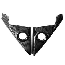 (As show, One size) ABS Carbon Fiber Interior Front Door Speaker Window a Pillar Cover Trim for 2016-2019 Sedan 10Th Ge