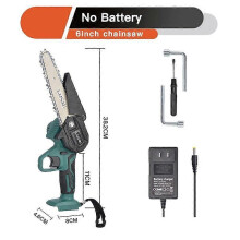 (6 inch-0 Battery) LUSQI Chainsaw No Battery 4/6 Cordless Electric Pruning Portable Woodworking Power Tool Fit Rechargeable Worx Interface Battery