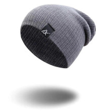 (Grey Z-no ear) Cat Ear Patch Knitted Hat Couple Knitted Piglet Wool Hat Cold Hat Autumn Winter Warm Hat Beanies Hat Cap Hip Hop Women Hat
