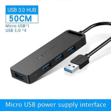 (CHL 50cm) Vention High Speed 4 Ports USB 2.0 Hub USB Port USB 3.0 HUB Portable OTG Hub USB Splitter for Apple Macbook Air Laptop PC Tablet
