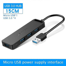 (CHL 15cm) Vention High Speed 4 Ports USB 2.0 Hub USB Port USB 3.0 HUB Portable OTG Hub USB Splitter for Apple Macbook Air Laptop PC Tablet
