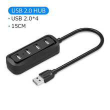 (J43 15cm) Vention High Speed 4 Ports USB 2.0 Hub USB Port USB 3.0 HUB Portable OTG Hub USB Splitter for Apple Macbook Air Laptop PC Tablet
