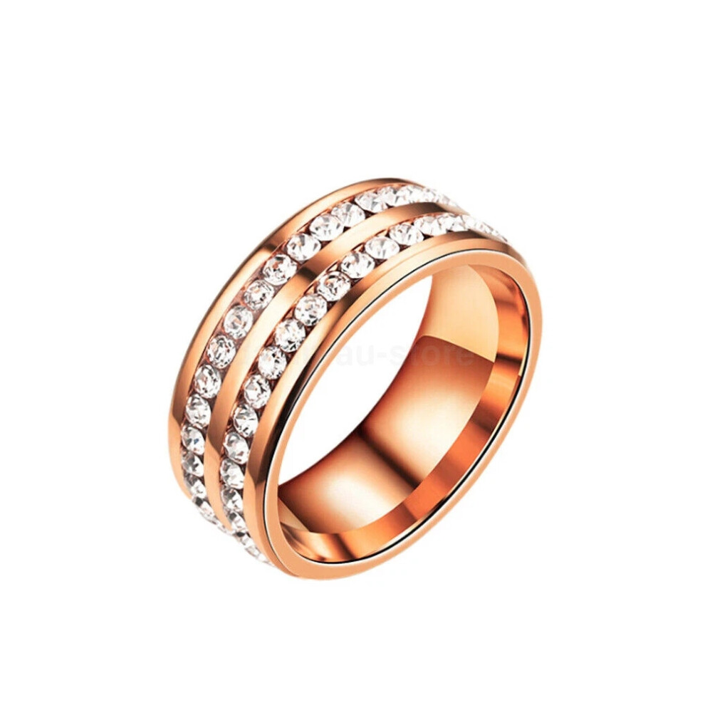 (11, 02 rose gold) Men/Women Couple Stainless Steel Wedding Rings Titanium Engagement Band 5-13 Hot-image-OPC-PHKCTFH-NEW